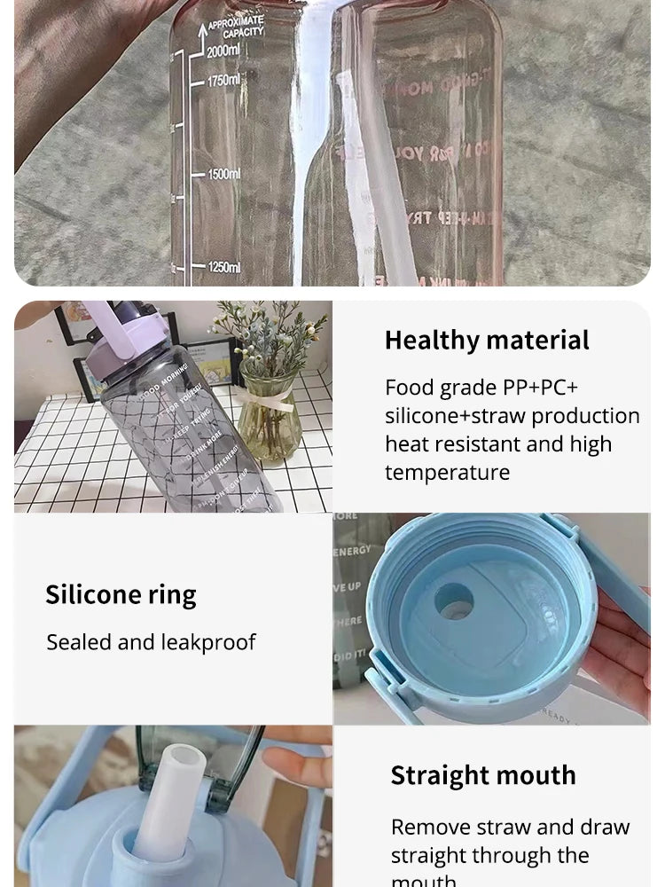 Water Bottle for Fitness 2L